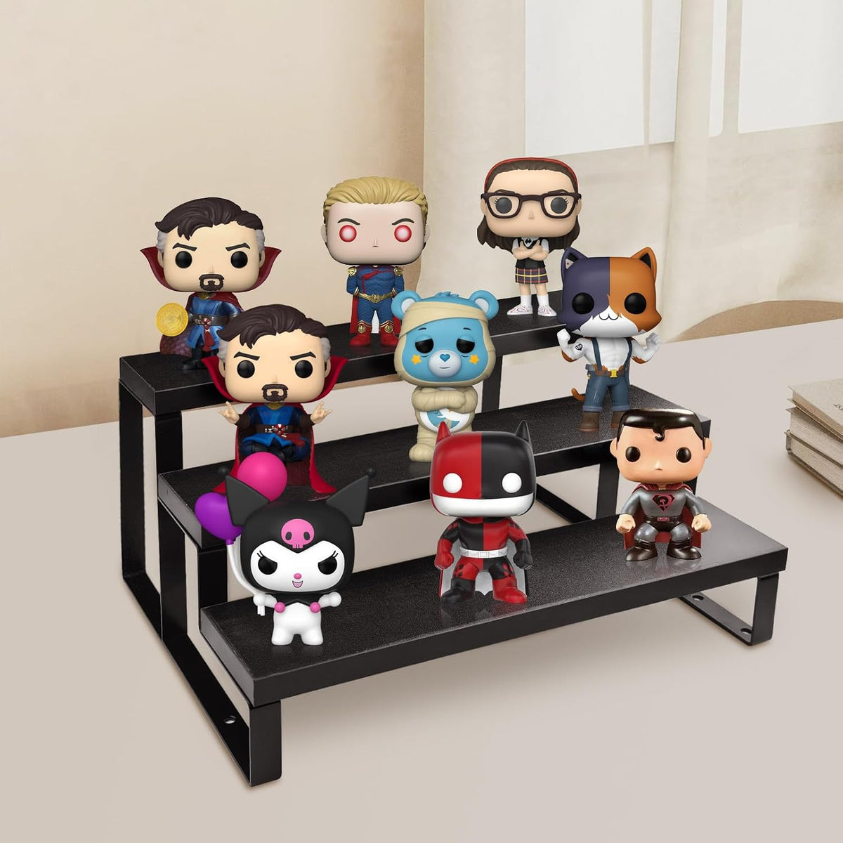 3 Tier Cologne Stand for Men,12 Inch Wooden Perfume Organizer for Dresser Waterproof Cologne Stand with Anti-Slip Washers for Makeup,Figures,Cupcake,Perfume,Dessert,Display Risers Stand for Organize