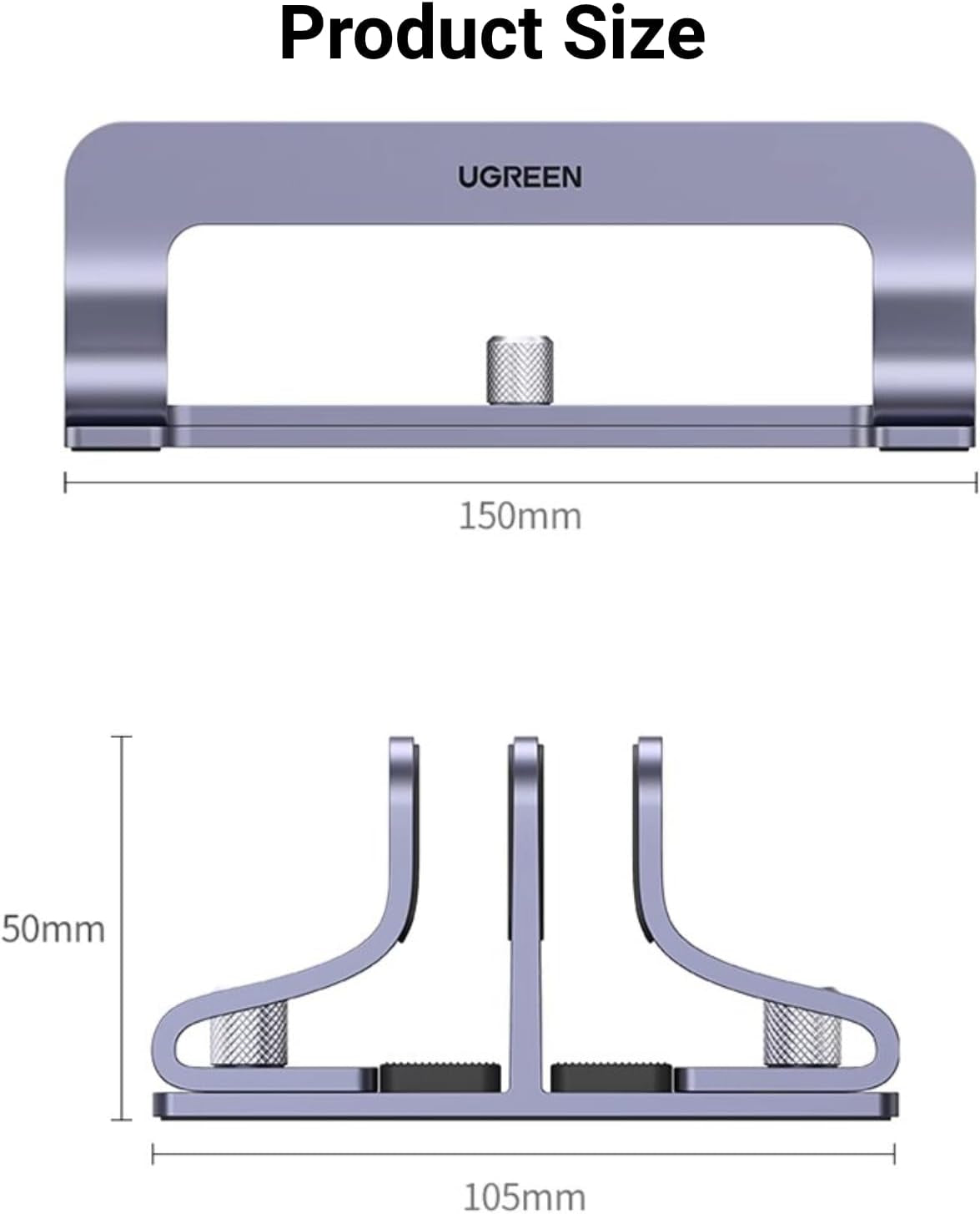 2-Slot Vertical Laptop Stand Holder Desk Compatible with Macbook Pro Air Laptop Stand Desktop Adjustable, Lenovo Ideapad, Surface Book, HP Notebook, Dell Chromebook up to 17.3 Inch, Space Gray